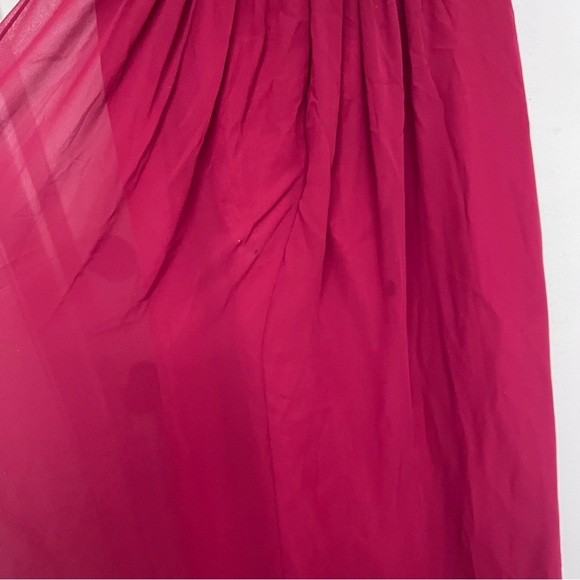 Bill Levkoff Red Strapless Pleated Formal Gown Size 12 Bridesmaid Prom Dress - Picture 10 of 10